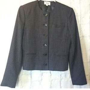 VINTAGE MICKI Wool-blend Button-down Blazer Jacket Top 6